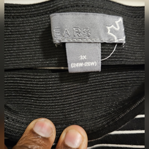 Sears Plus Size 3X Black and White stripped mini skirt - Picture 2 of 2